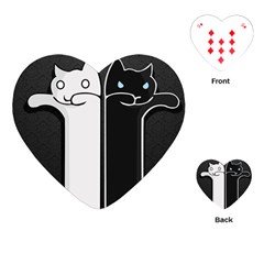 Texture Cats Black White Playing Cards (heart) 