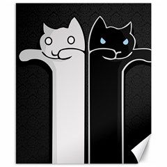 Texture Cats Black White Canvas 8  X 10  by Simbadda