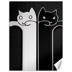 Texture Cats Black White Canvas 12  X 16  