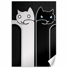 Texture Cats Black White Canvas 20  X 30   by Simbadda