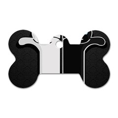 Texture Cats Black White Dog Tag Bone (two Sides)