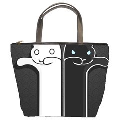 Texture Cats Black White Bucket Bags by Simbadda