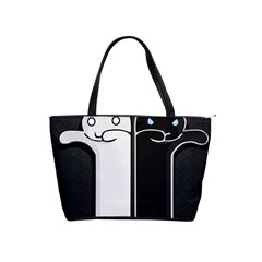 Texture Cats Black White Shoulder Handbags by Simbadda