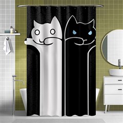 Texture Cats Black White Shower Curtain 48  X 72  (small) 