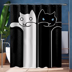 Texture Cats Black White Shower Curtain 60  X 72  (medium) 