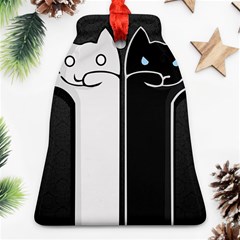 Texture Cats Black White Ornament (bell)