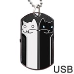 Texture Cats Black White Dog Tag USB Flash (Two Sides) Front