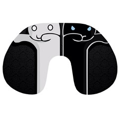 Texture Cats Black White Travel Neck Pillows