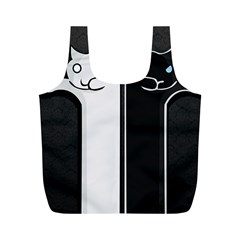 Texture Cats Black White Full Print Recycle Bags (m) 