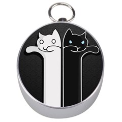 Texture Cats Black White Silver Compasses