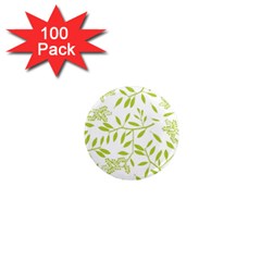 Leaves Pattern Seamless 1  Mini Magnets (100 Pack) 