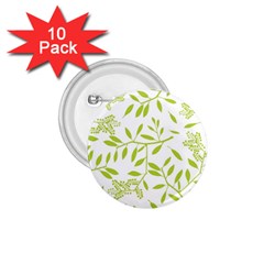 Leaves Pattern Seamless 1 75  Buttons (10 Pack)