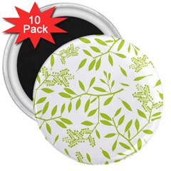 Leaves Pattern Seamless 3  Magnets (10 Pack) 