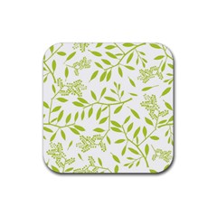 Leaves Pattern Seamless Rubber Coaster (square)  by Simbadda