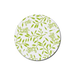 Leaves Pattern Seamless Rubber Coaster (round) 