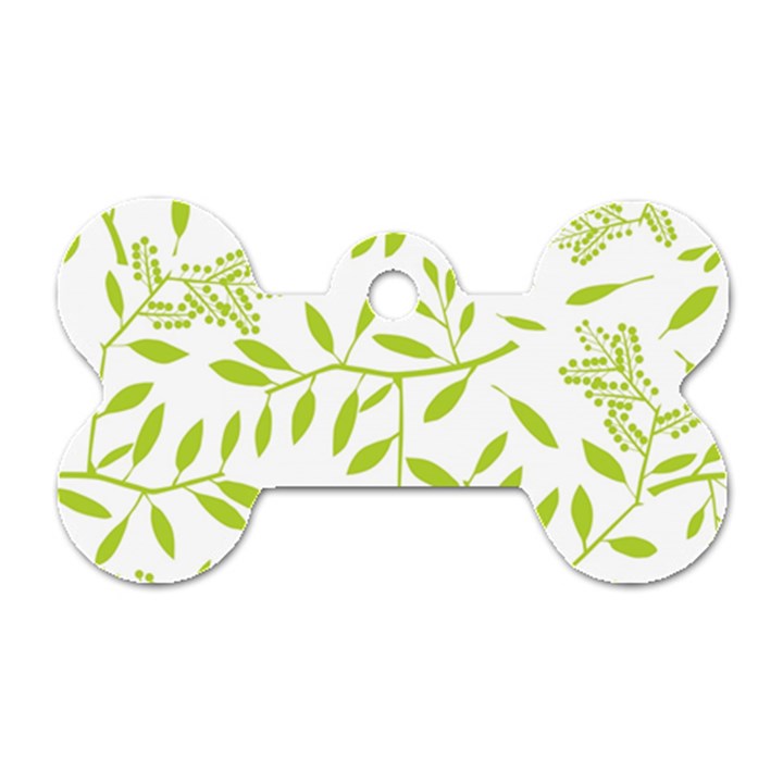 Leaves Pattern Seamless Dog Tag Bone (Two Sides)