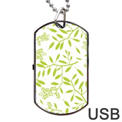 Leaves Pattern Seamless Dog Tag Usb Flash (one Side)