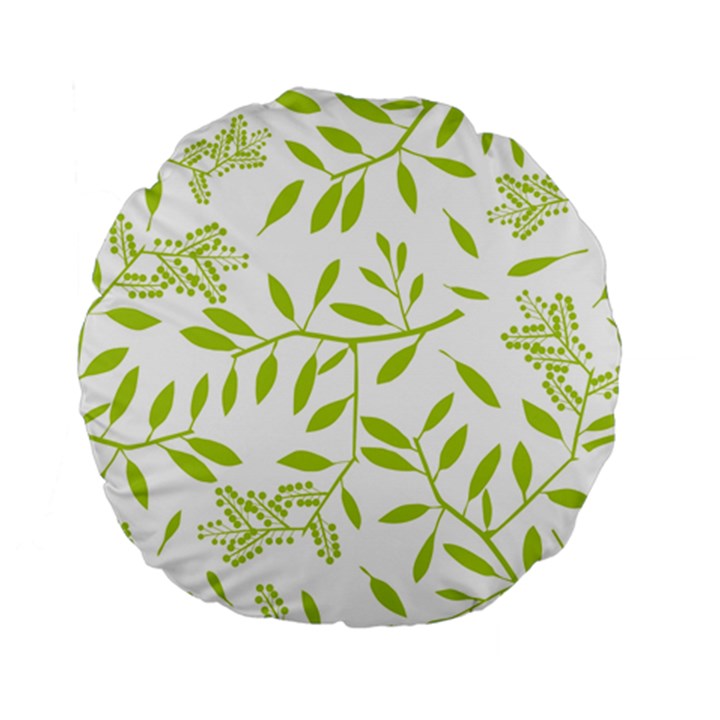 Leaves Pattern Seamless Standard 15  Premium Round Cushions