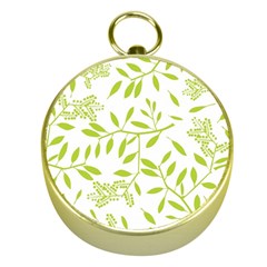 Leaves Pattern Seamless Gold Compasses