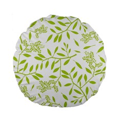 Leaves Pattern Seamless Standard 15  Premium Flano Round Cushions