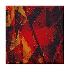 Surface Line Pattern Red Tile Coasters