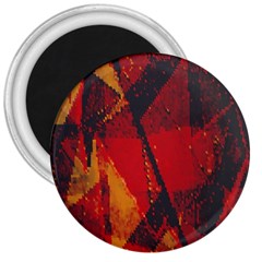 Surface Line Pattern Red 3  Magnets by Simbadda