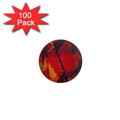 Surface Line Pattern Red 1  Mini Magnets (100 Pack) 