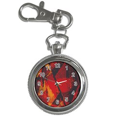 Surface Line Pattern Red Key Chain Watches by Simbadda