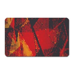 Surface Line Pattern Red Magnet (rectangular) by Simbadda