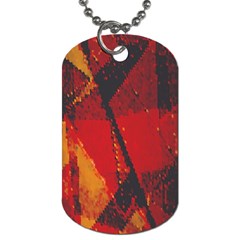 Surface Line Pattern Red Dog Tag (one Side) by Simbadda