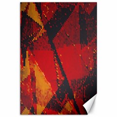 Surface Line Pattern Red Canvas 12  X 18   by Simbadda