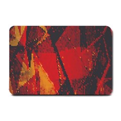 Surface Line Pattern Red Small Doormat  by Simbadda