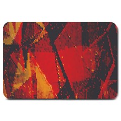 Surface Line Pattern Red Large Doormat  by Simbadda