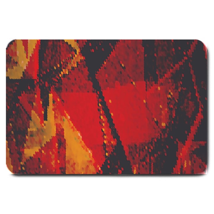 Surface Line Pattern Red Large Doormat 