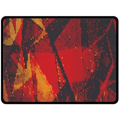 Surface Line Pattern Red Fleece Blanket (large)  by Simbadda