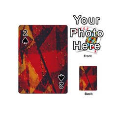 Surface Line Pattern Red Playing Cards 54 (mini)  by Simbadda