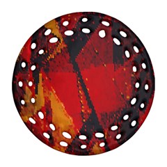 Surface Line Pattern Red Ornament (round Filigree)