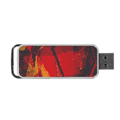 Surface Line Pattern Red Portable Usb Flash (one Side)