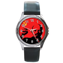 Lenin  Round Metal Watch by Valentinaart