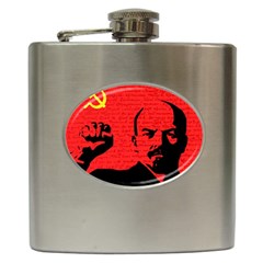 Lenin  Hip Flask (6 Oz) by Valentinaart