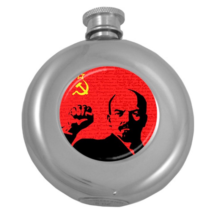 Lenin  Round Hip Flask (5 oz)