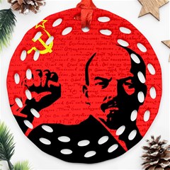 Lenin  Ornament (round Filigree) by Valentinaart