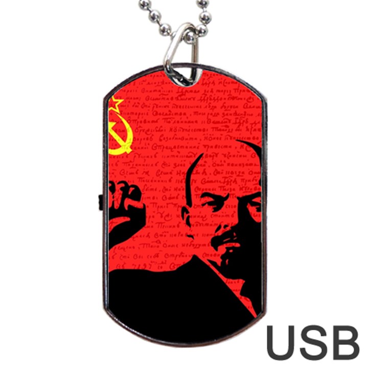 Lenin  Dog Tag USB Flash (One Side)