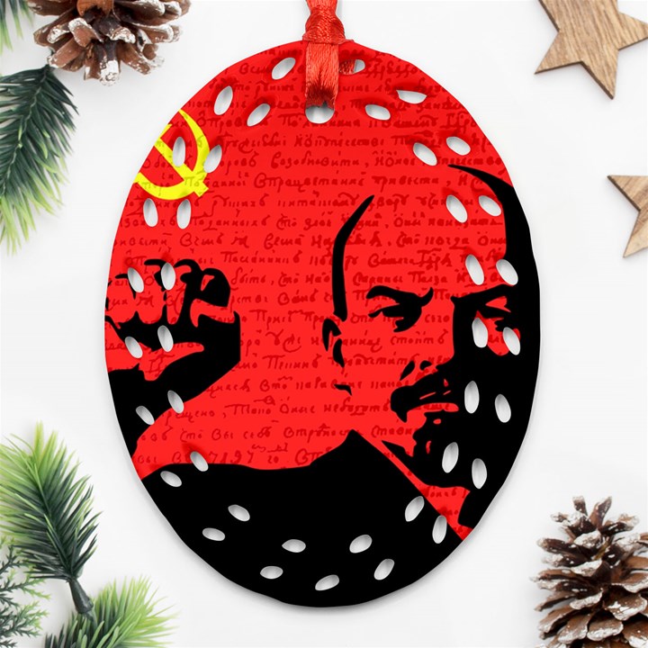 Lenin  Oval Filigree Ornament (Two Sides)