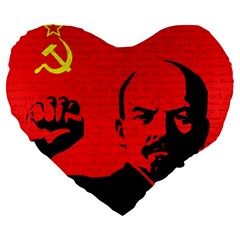 Lenin  Large 19  Premium Heart Shape Cushions by Valentinaart