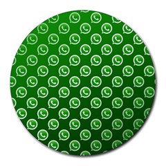 Whatsapp Logo Pattern Round Mousepads by Simbadda