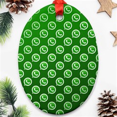 Whatsapp Logo Pattern Ornament (oval) by Simbadda