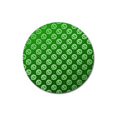 Whatsapp Logo Pattern Magnet 3  (round) by Simbadda