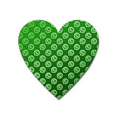 Whatsapp Logo Pattern Heart Magnet by Simbadda