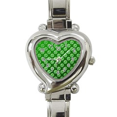 Whatsapp Logo Pattern Heart Italian Charm Watch by Simbadda